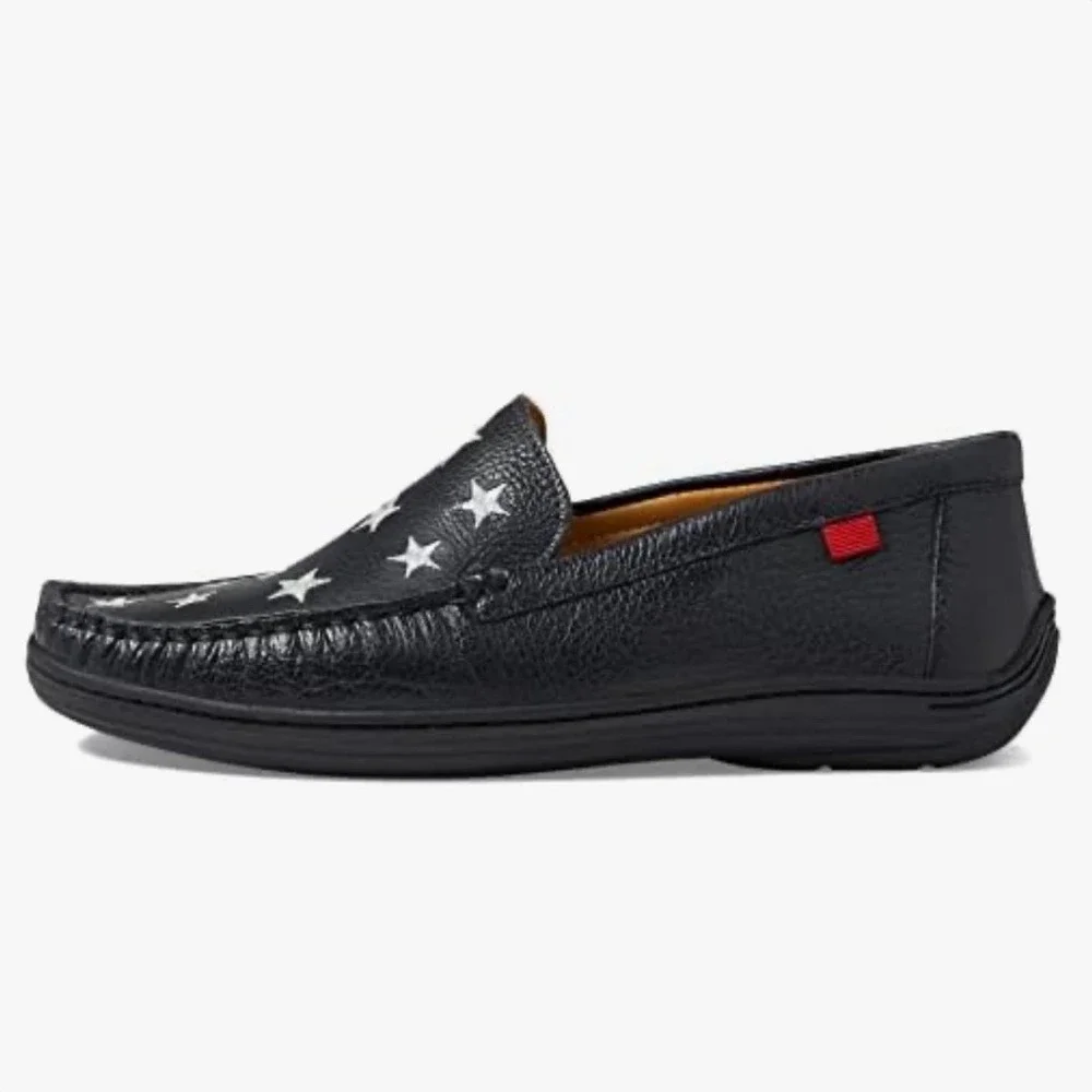 Marc Joseph Holland Star Loafers Kids 2 Black Grainy Leather Slip On MJB22-BGR